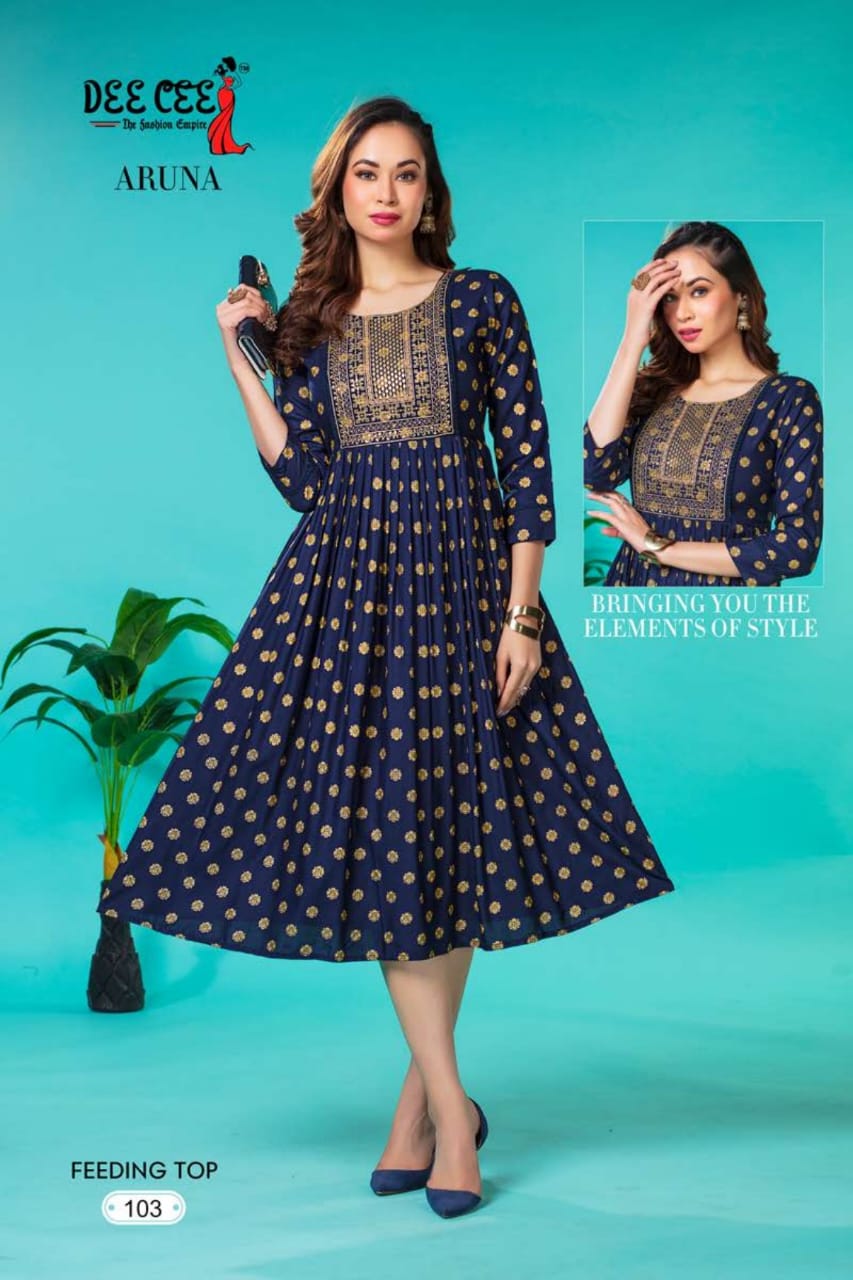 Aruna By Deecee Feeding Rayon Printed Kurtis Catalog